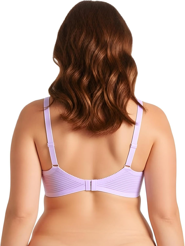 Curve Muse Damen Übergrösse Minimierer Ungefüttert Bügel Vollständige Abdeckung BH 75D Lavendel, Gra