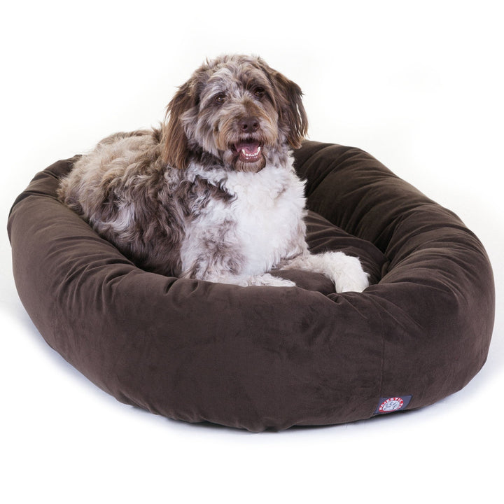 Majestic Pet Hundebett in Bagel-Form, 132,08 cm, Schokoladenbraun, Wildleder, Products Schokoladenbr