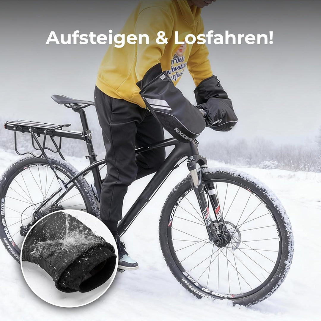ROCKBROS Lenkerstulpen Lenker Handschuhe für Fahrrad Motorrad Roller Scooter Gefüttert Winddicht Was