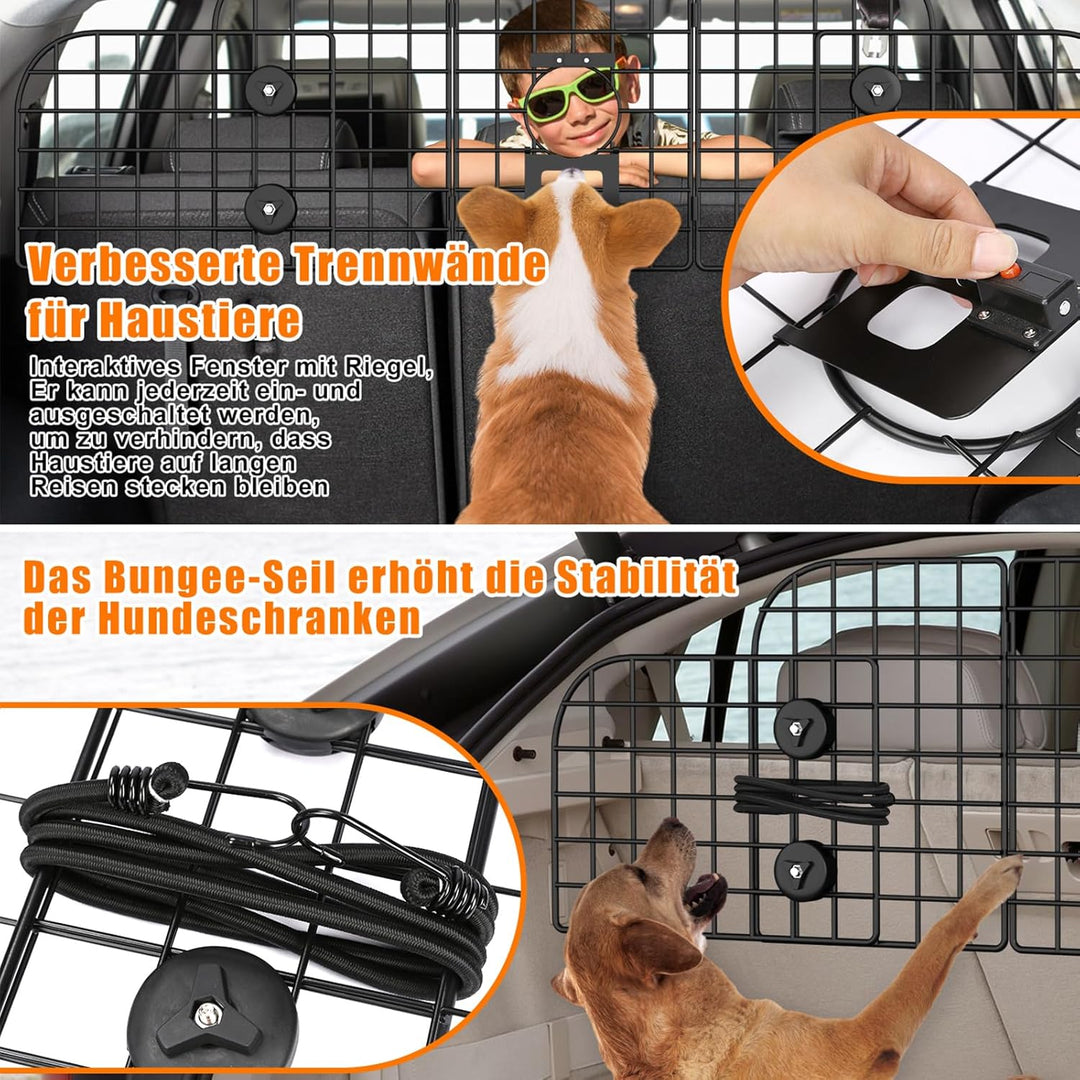 Denmay Hundegitter Auto, Universal Autoschutzgitter Trenngitter 30.7 x 93-150CM verstellbare Breite,