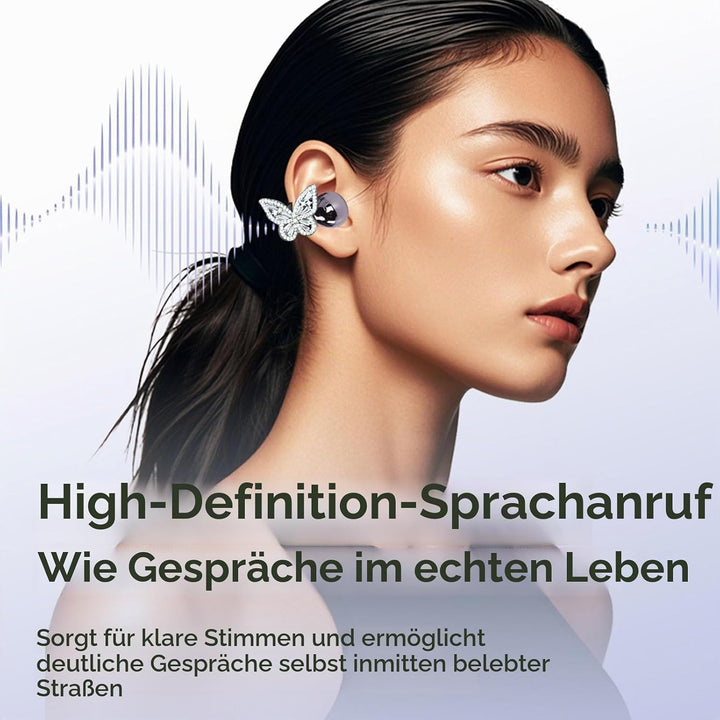 Cuifati Ohrclips im Schmuck-Design, Bequeme offene Clip-Kopfhörer, kabellose Bluetooth 5.4 Ohrklemme