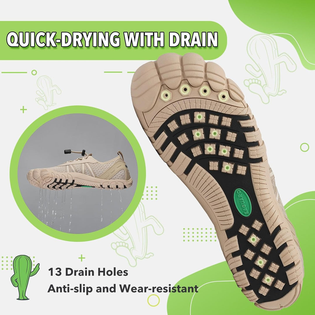 SAGUARO Unisex Barfuss Badeschuhe rutschfeste Barfussschuhe Schnelltrocknende Wasserschuhe mit Drain