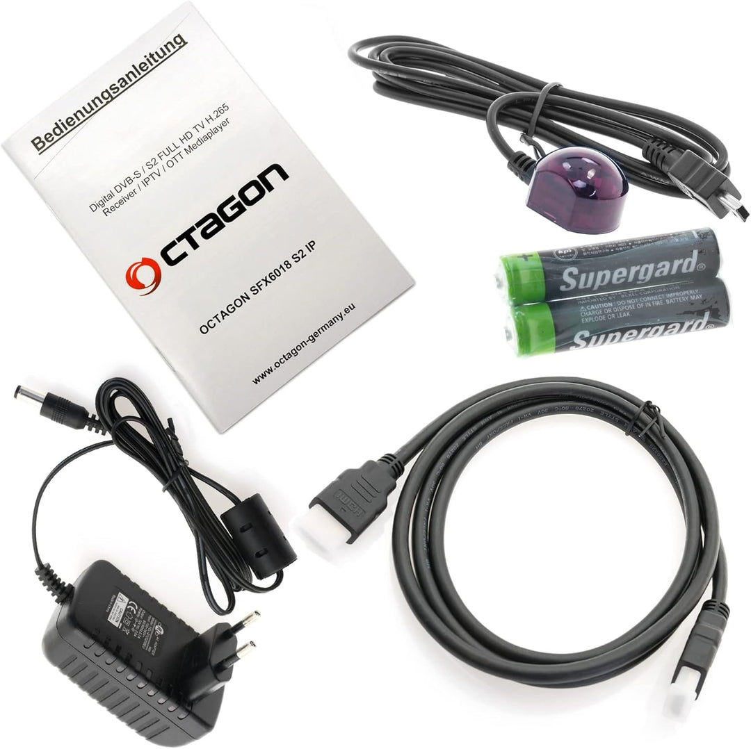 OCTAGON SFX6018 S2+IP 1x DVB-S2 HD H.265 HEVC, E2 Linux Smart Receiver, Satelliten Receiver, Aufnahm