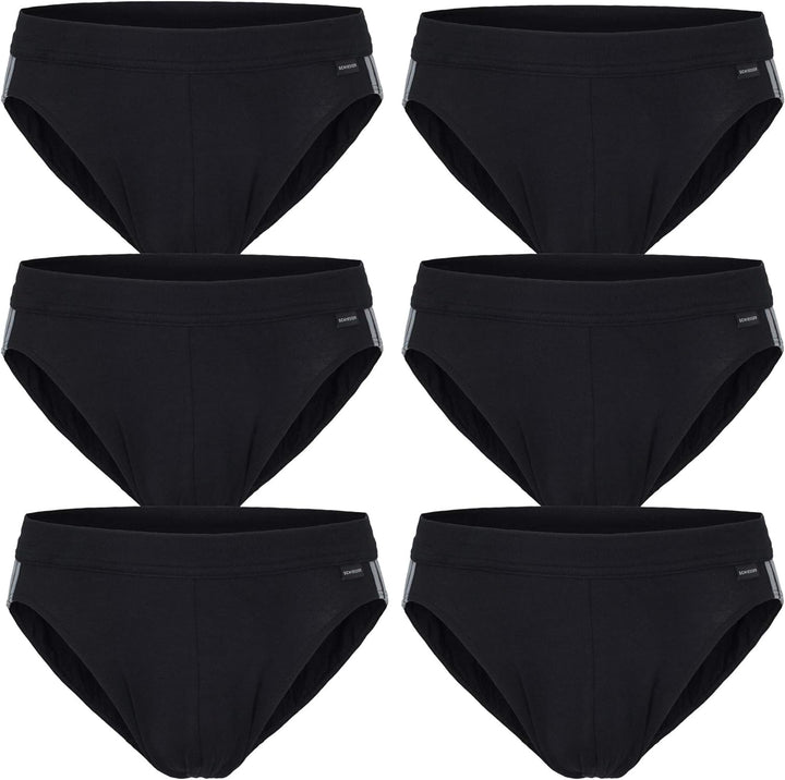Schiesser Herren Slips, 6er Pack, Rio Slip (S / (4), schwarz)
