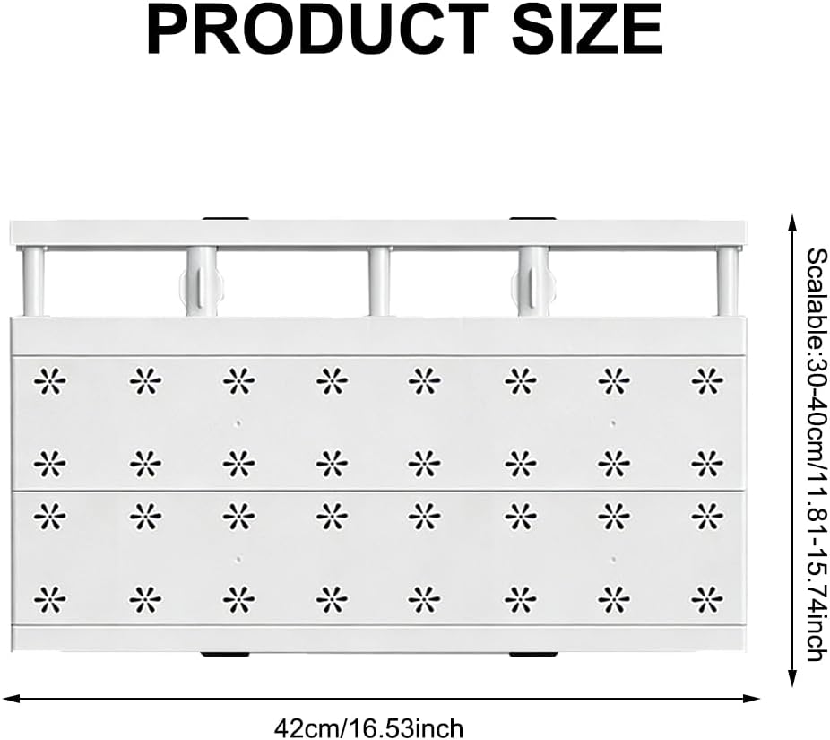 Verstellbare Regale für Schrank, 42cm Breit Erweiterbares Einlegeböden Schrankregal, Regalboden Ohne