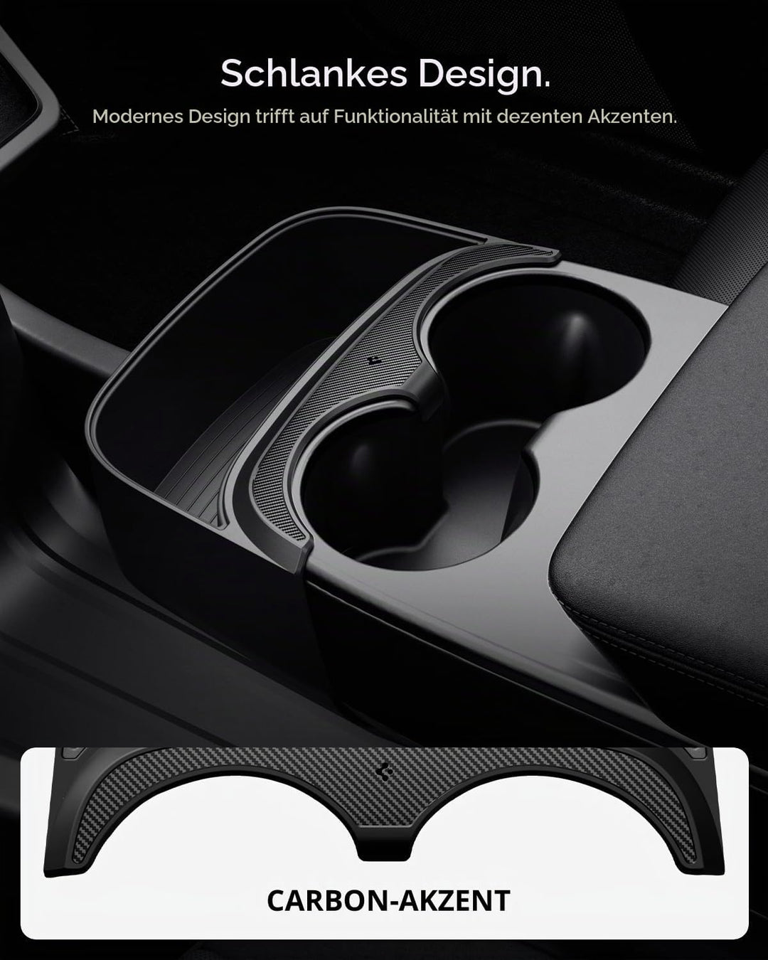 Spigen Tesla Model Y 2026 Juniper (NUR Standard) Auto Mittelkonsole Organizer Erweiterung, rutschfes