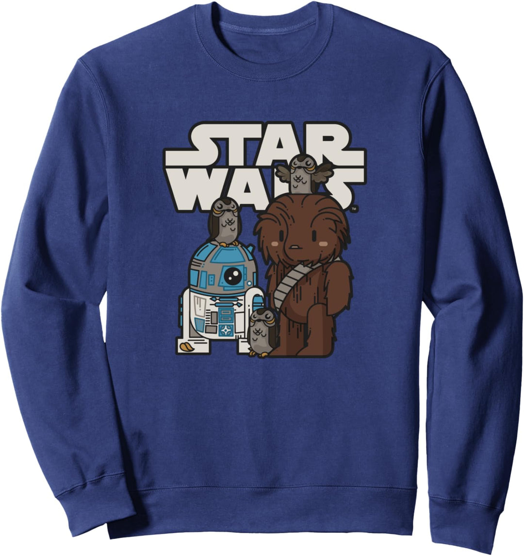 Star Wars Last Jedi R2-D2 Porgs Chewie Cutie Cartoon Sweatshirt