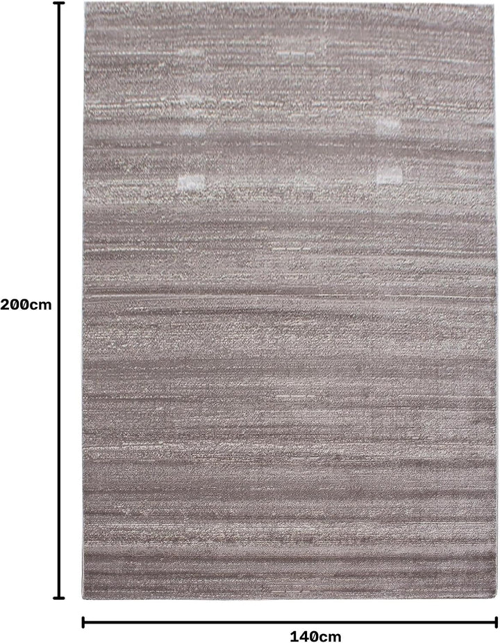 Carpetsale24 Teppich Wohnzimmer Unicolor - Einfarbig Beige Meliert 140 x 200 cm - Kurzflor Teppich S