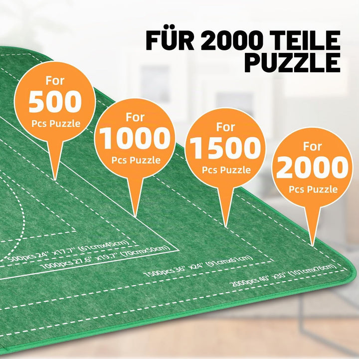 MOZOOSON Faltbares Puzzlebrett, Puzzlematte 2000 Teile mit Abdeckung, Puzzle-Aufbewahrung 41.3x31.5i