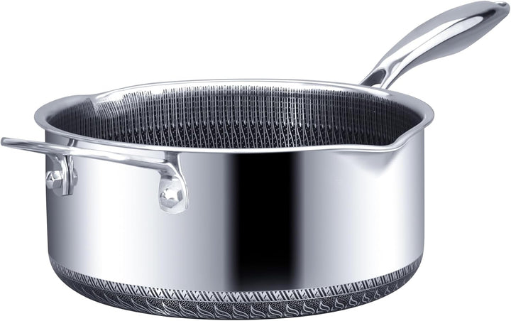 INTIGNIS 22 cm / 3.5 L Antihaft-Kochtopf mit Doppeltgriff und Deckel | Edelstahl | Für Induktion Gas
