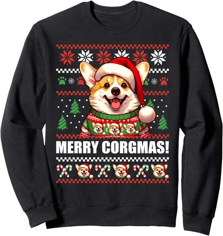 Merry Corgmas Lustiger Corgi Hund hässlicher Weihnachtspullover Meme Sweatshirt