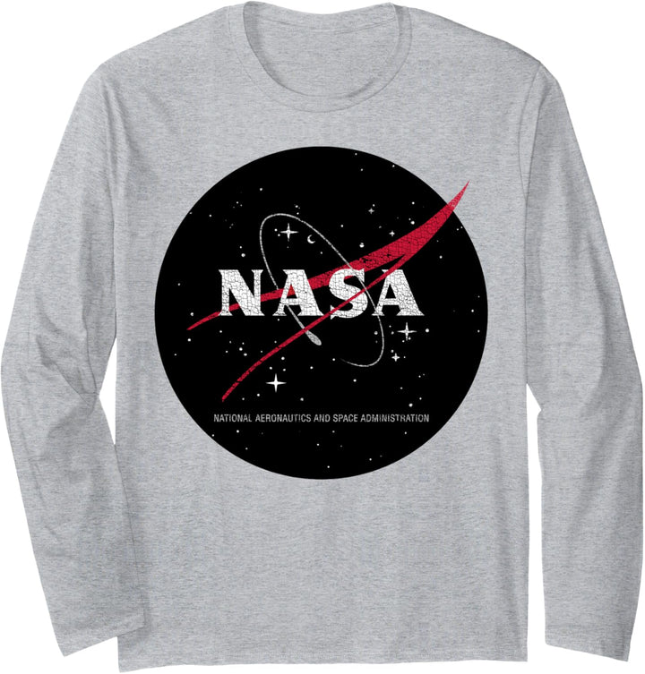 NASA Circle Distressed Space Logo Langarmshirt