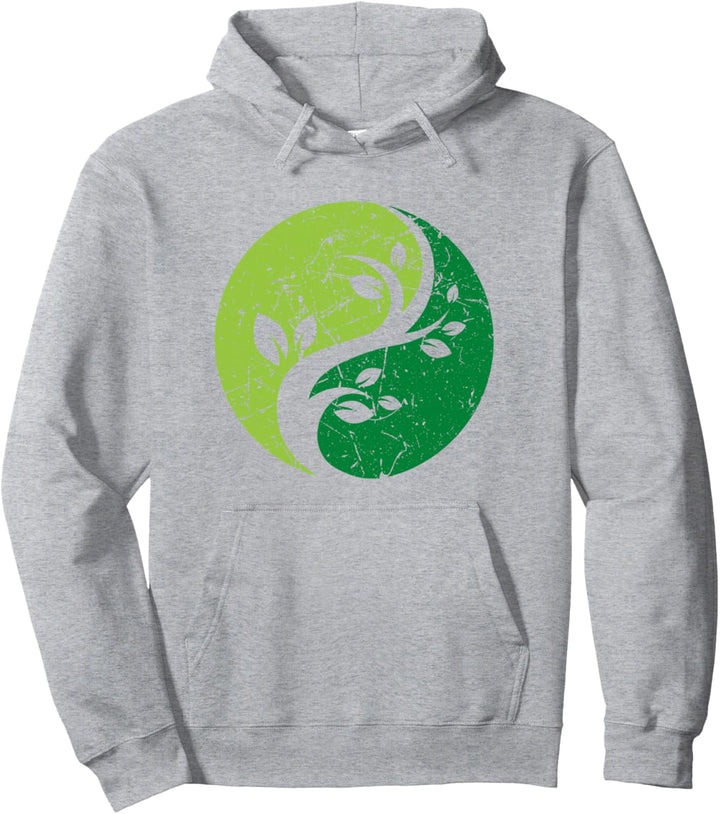 Yin Yang Mediation Yoga Natur Yinyang Distressed Design Pullover Hoodie