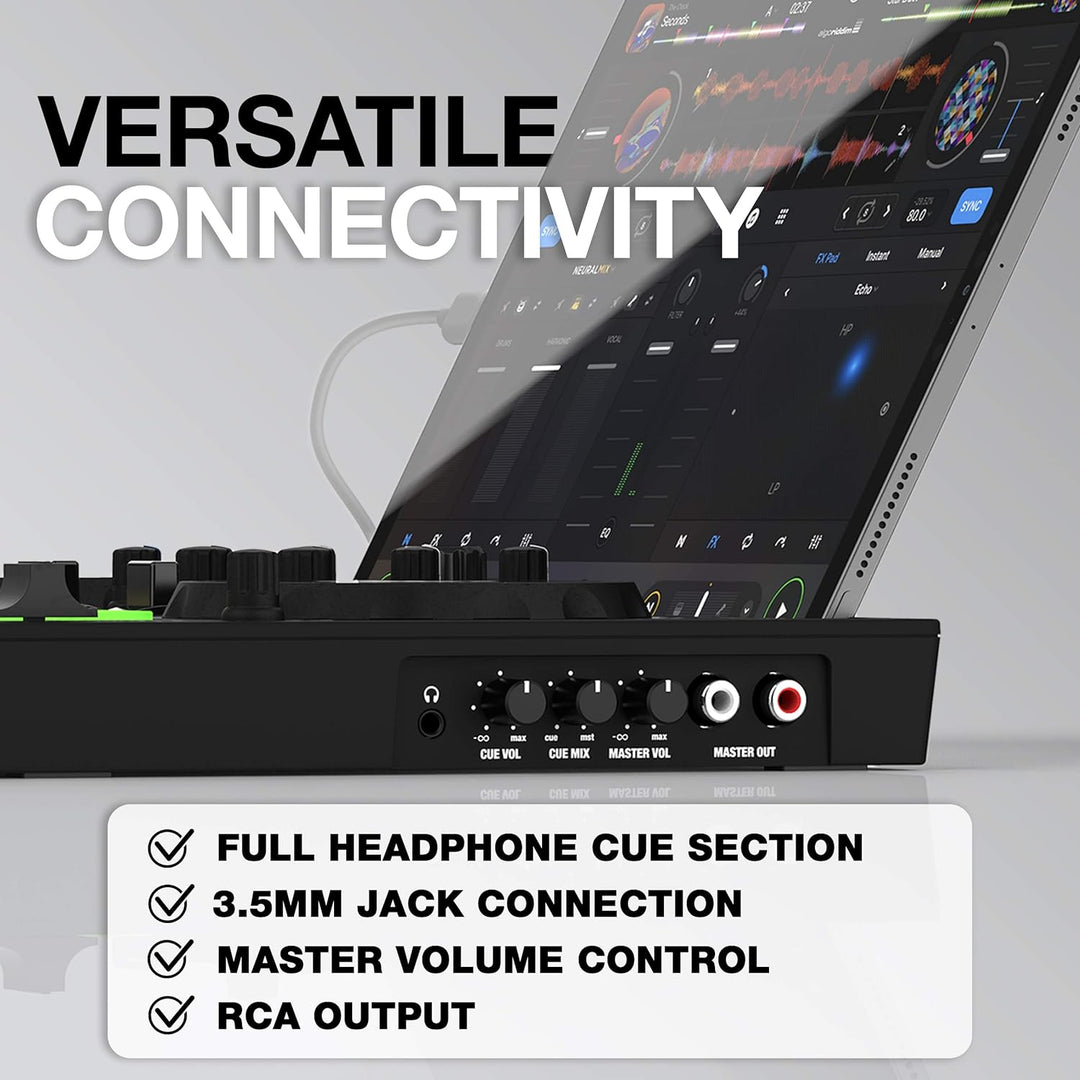 Reloop Buddy Kompakter 2-Kanal DJ Controller für Algoriddim DJay auf iOS, PadOS, Android, Mac und PC