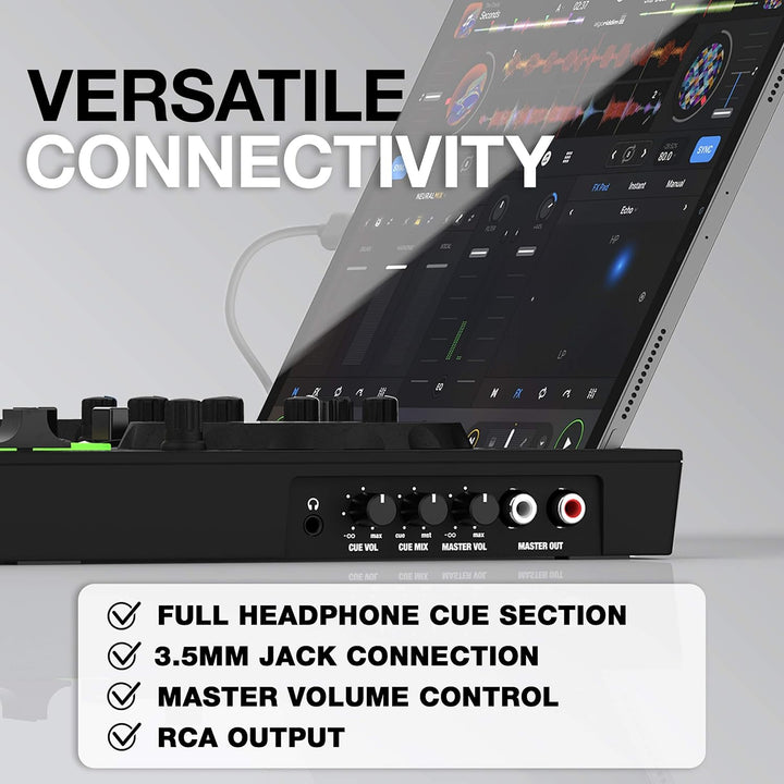 Reloop Buddy Kompakter 2-Kanal DJ Controller für Algoriddim DJay auf iOS, PadOS, Android, Mac und PC
