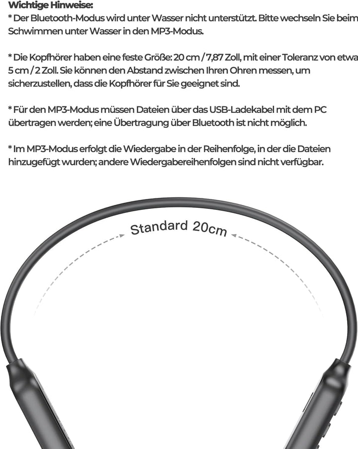 Relxhome Knochenschall Kopfhörer, Kopfhörer Schwimmen, 32GB MP3 Speicher, Open Ear Kopfhörer Bluetoo