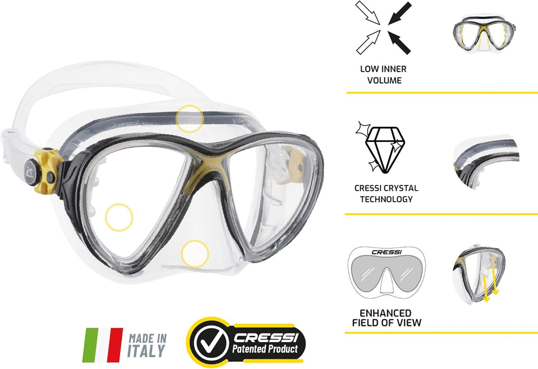 Cressi Big Eyes Evolution - Revolutionäre Erwachsene Tauchmasken Big Eyes Evolution High Quality Mas