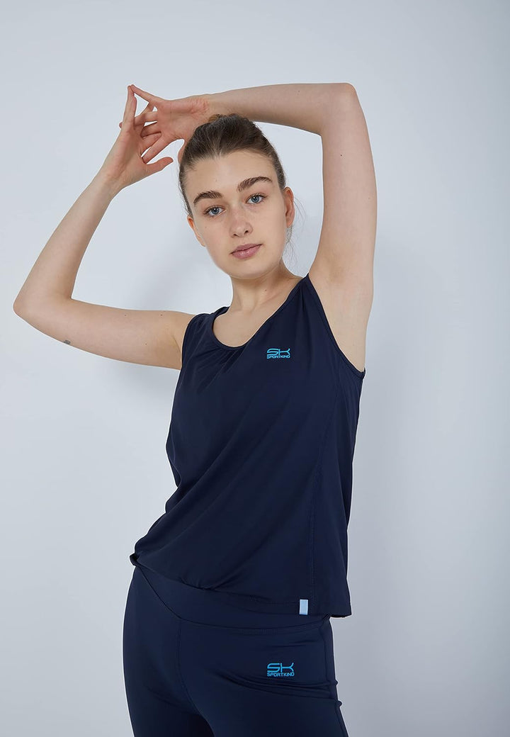 Sportkind Mädchen & Damen Tennis, Fitness, Sport Tanktop Loose Fit, atmungsaktiv, UV-Schutz UPF 50+