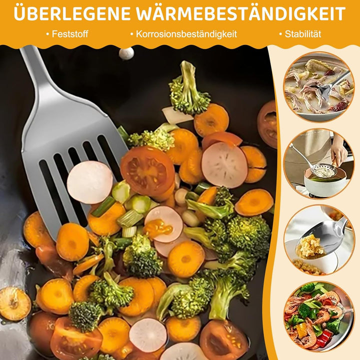 13-teilig Edelstahl Kochutensilien Set - Wärmebeständig Antihaft Hochglanzpolierte Küchenhelfer-Set