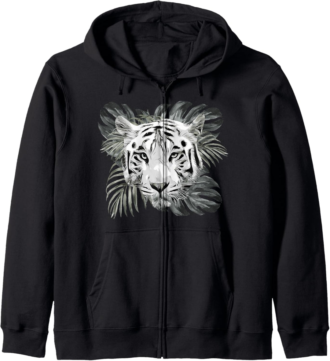 Raubkatze I Wildkatze I Wildnis I Cooles Weisser Tiger Kapuzenjacke