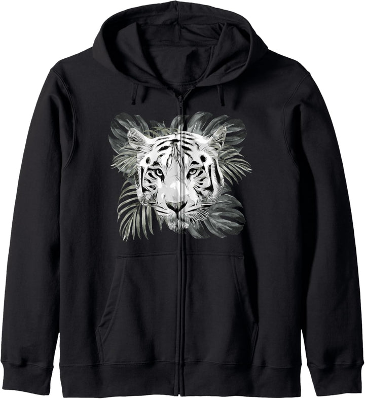 Raubkatze I Wildkatze I Wildnis I Cooles Weisser Tiger Kapuzenjacke