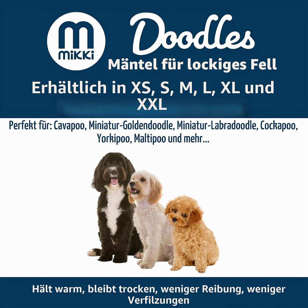 Mikki Doodles Hunde-Regenmantel, wasserdicht, Winddicht, seidiges Futter, weniger Reibung bedeutet w
