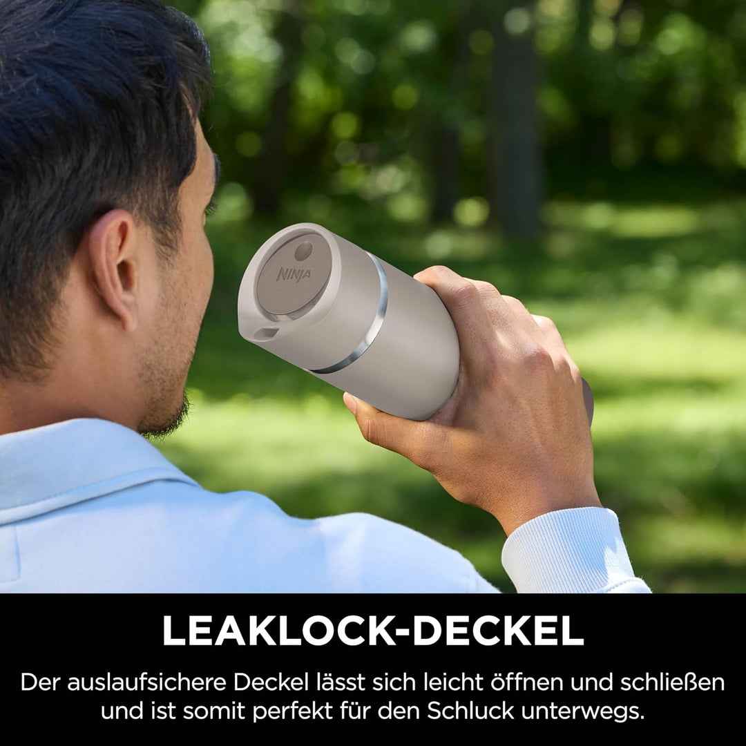 Ninja 400 ml Sip Perfect Trinkflasche für Heissgetränke, BPA-frei, spülmaschinenfest, Thermosflasche