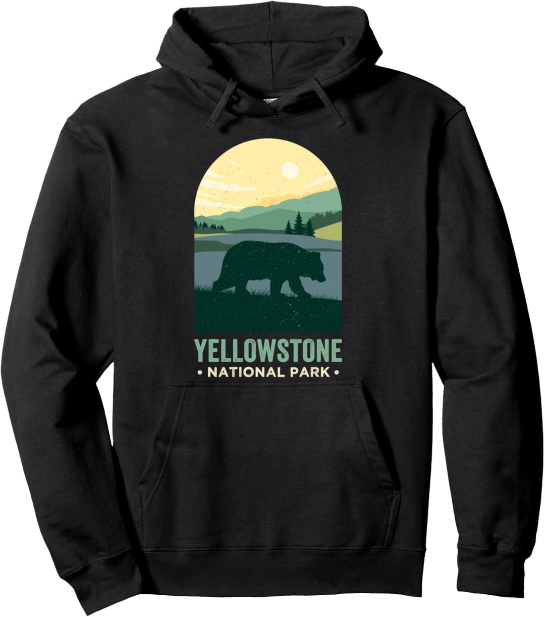 Yellowstone-Hemd im Vintage-Stil, Grizzly Yellowstone-Nationalpark Pullover Hoodie