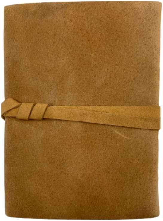 OVERDOSE Gelbes Buff Leaf Tagebuch mit Einband – handgefertigtes gebundenes Tagebuch | Skizzenbuch a