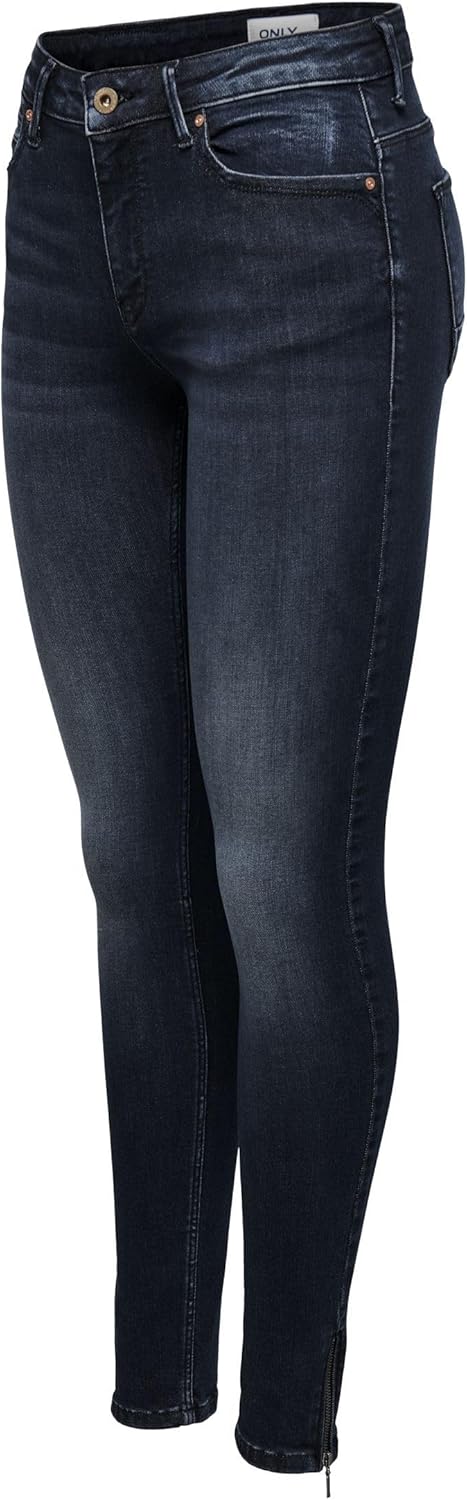 ONLY Female Skinny Jeans ONLKENDELL Mittlere Taille Skinny Fit Jeans 25W / 30L Dark Blue Denim, 25W