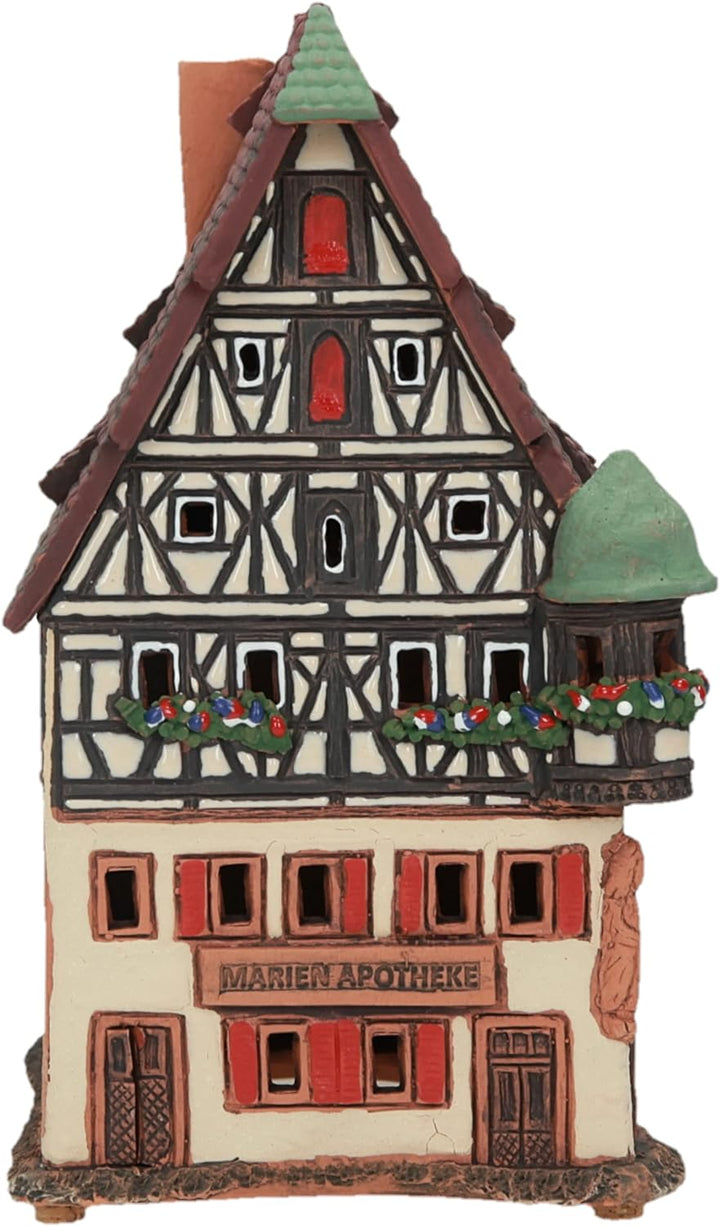 Midene Keramik Aroma Lichthaus, Teellichthalter, Künstlerisches Miniatur, Marien Apotheke in Rothenb