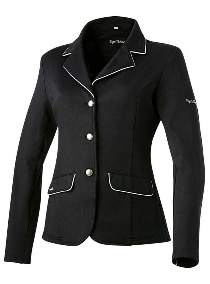 Equi-Thème "Soft Classic Turnierjacke Einheitsgrösse Black/Grey Piping, Einheitsgrösse Black/Grey Pi