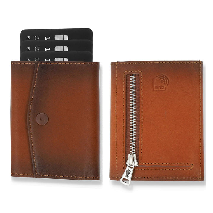 Solo Pelle® Leder I Slim Wallet mit Münzfach I Geldbeutel mit RFID Schutz I Platz für mindestens 12