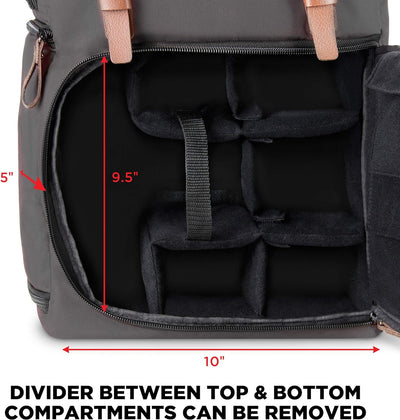 GOgroove Kamera Rucksack für Spiegelreflexkameras: DSLR Backpack ideal für Reisen, ausreichend Platz