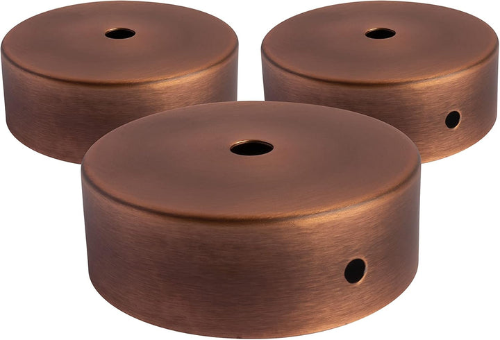 AMARCORDS - 3 Baldachin rosetten aus Metall, Farbe BRONZE, Lampengehäuse komplett mit Kabelklemmenzu