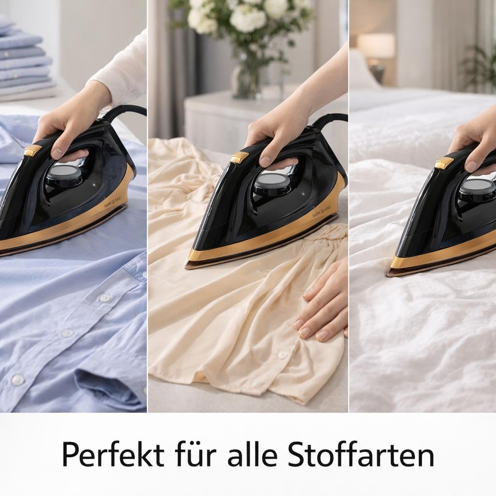 Clever Clean Dampfbügelstation Champagnergold Bügeleisen mit Wassertank