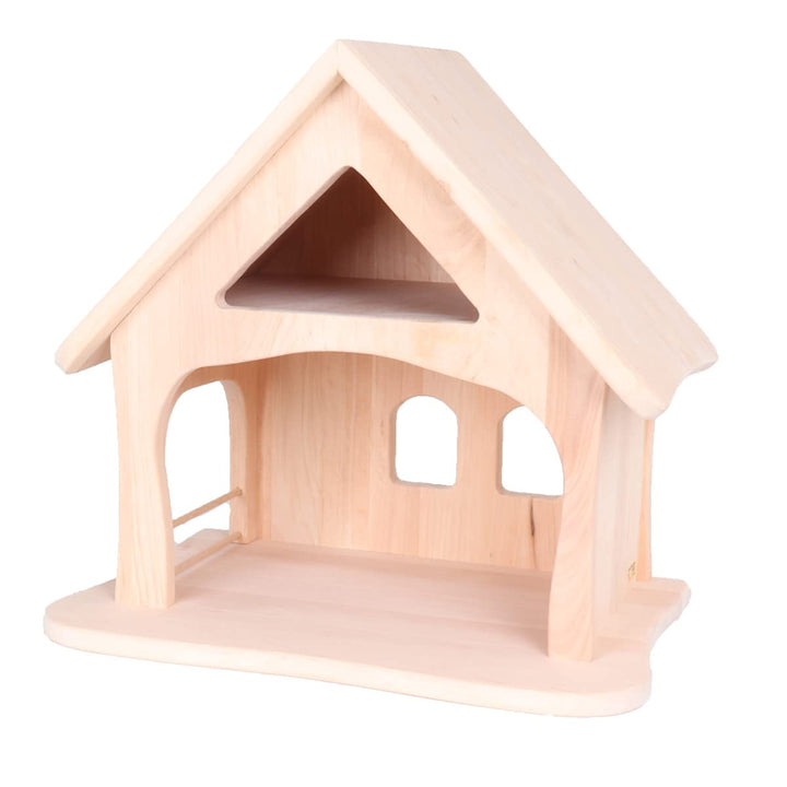 Holzspielzeug Peitz Kleine Massivholz-Weihnachtskrippe 2444 - Kinder-Bauernhof - Krippenstall