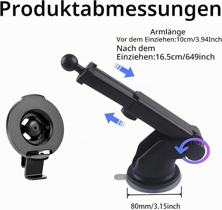 Saugnapfhalterung für Garmin, Ersatz Kugelgelenk Saugnapf Halterung, Halterung für Carplay Bildschir