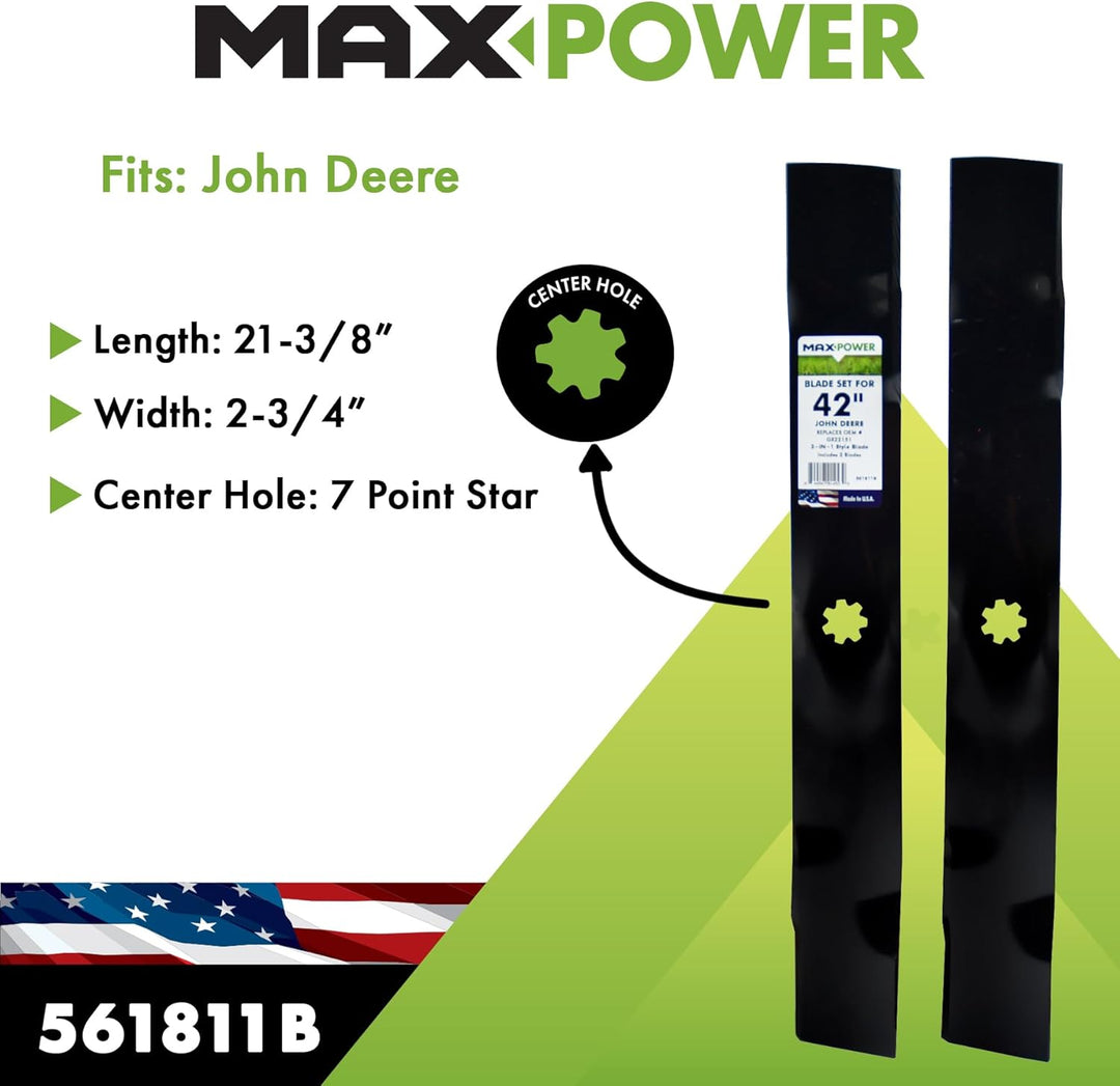 MAXPOWER 561811B Rasenmäherblätter, ersetzt OEM-Nr. GX22151, GY20850, 50-3231, GY20850