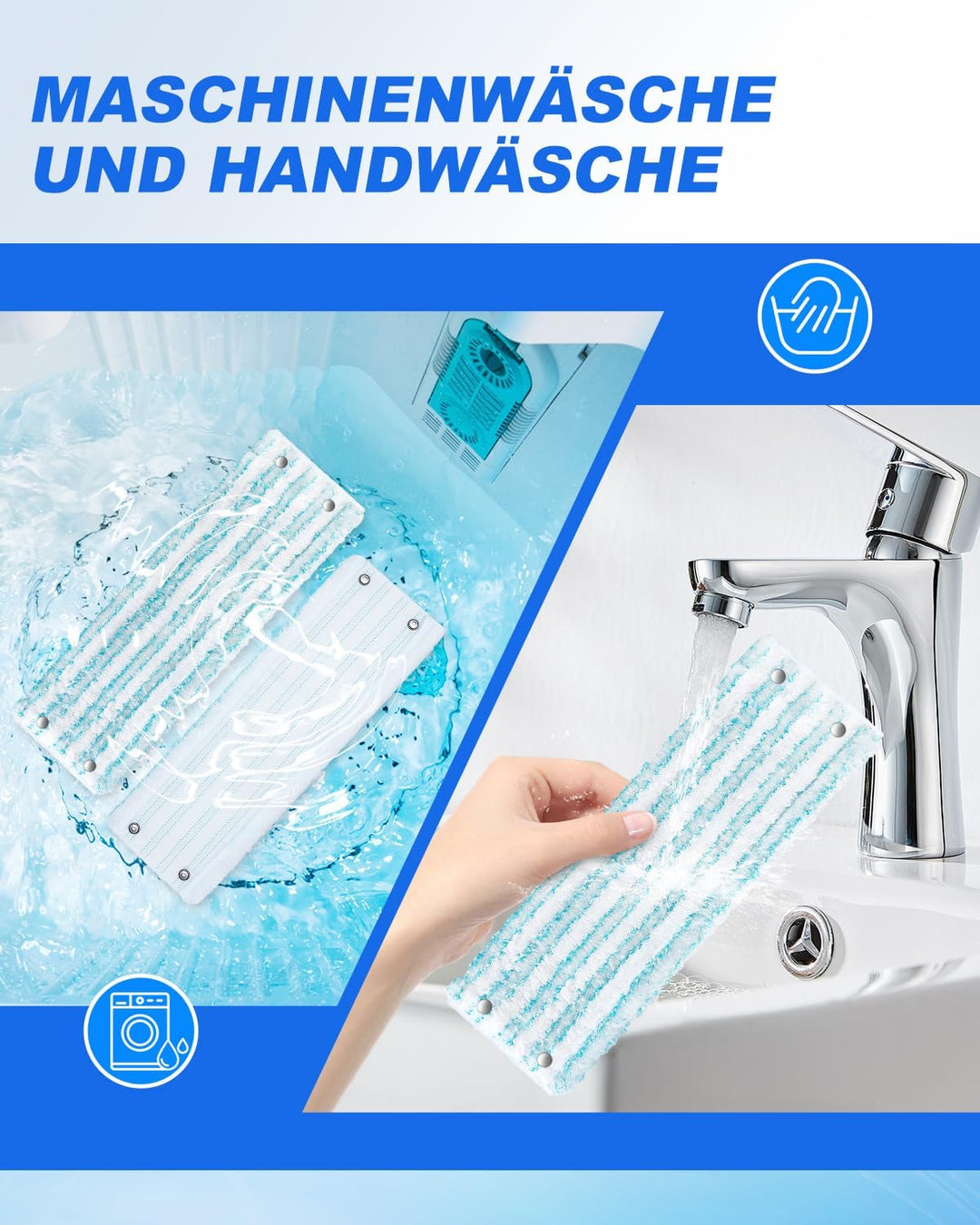 KEEPOW 4 Wischbezug CLEAN Twist XL Micro Duo für Leifheit Combi XL Micro Duo, Wiederverwendbar Boden