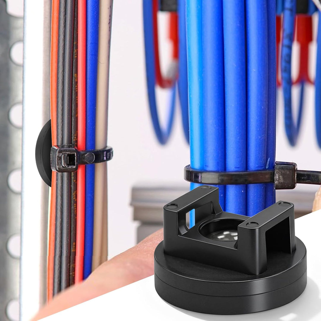 20 Stück Magnetische Kabelbinder-Halterungen, 31 mm Basis, magnetische Kabel-Clips, Magnetkabelhalte