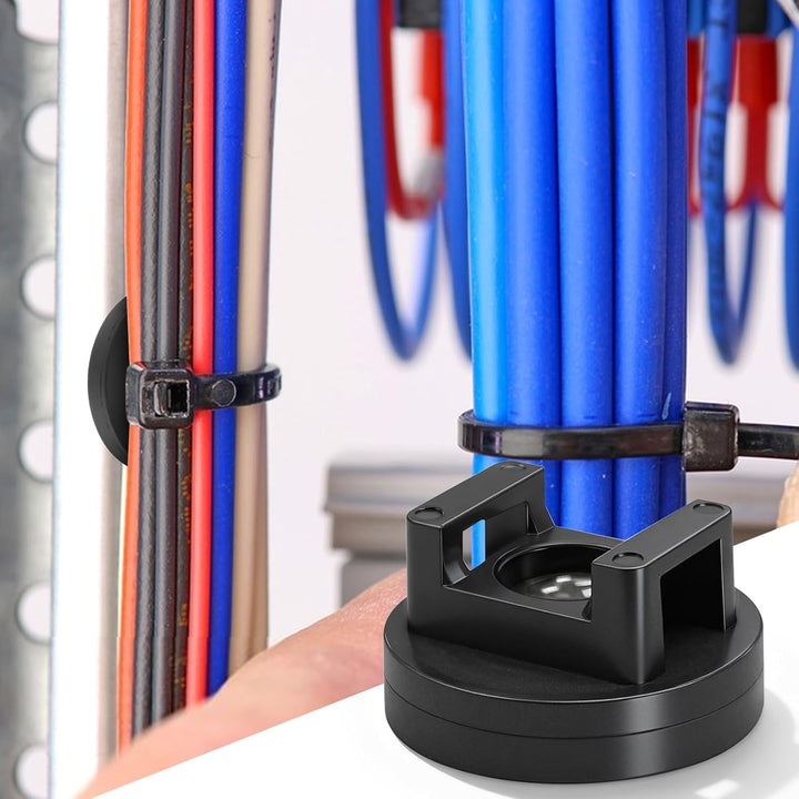 20 Stück Magnetische Kabelbinder-Halterungen, 31 mm Basis, magnetische Kabel-Clips, Magnetkabelhalte