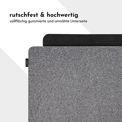 FORMGUT Schreibtischunterlage Filz, Laptop Unterlage, Desk Mat (100x50 cm - Mittelgrau) - Mauspad XX