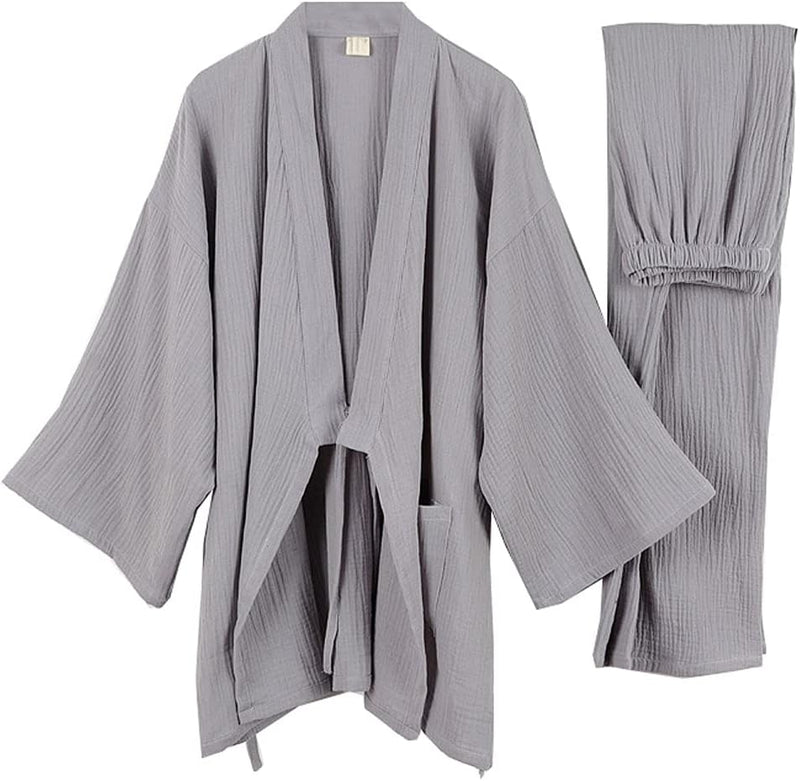 Japanische Kimono Loose Casual Home Pyjamas für Herren Nachtwäsche Grösse XL O64