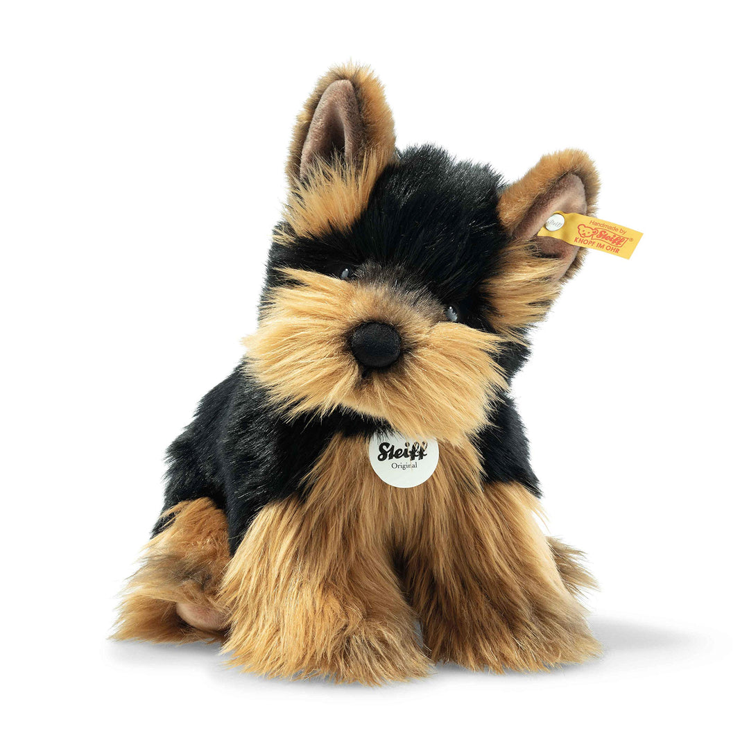 Steiff 076923 - Original Plüschtier Hund Herkules Yorkshire Terrier, Kuscheltier ca. 24 cm, Markenpl