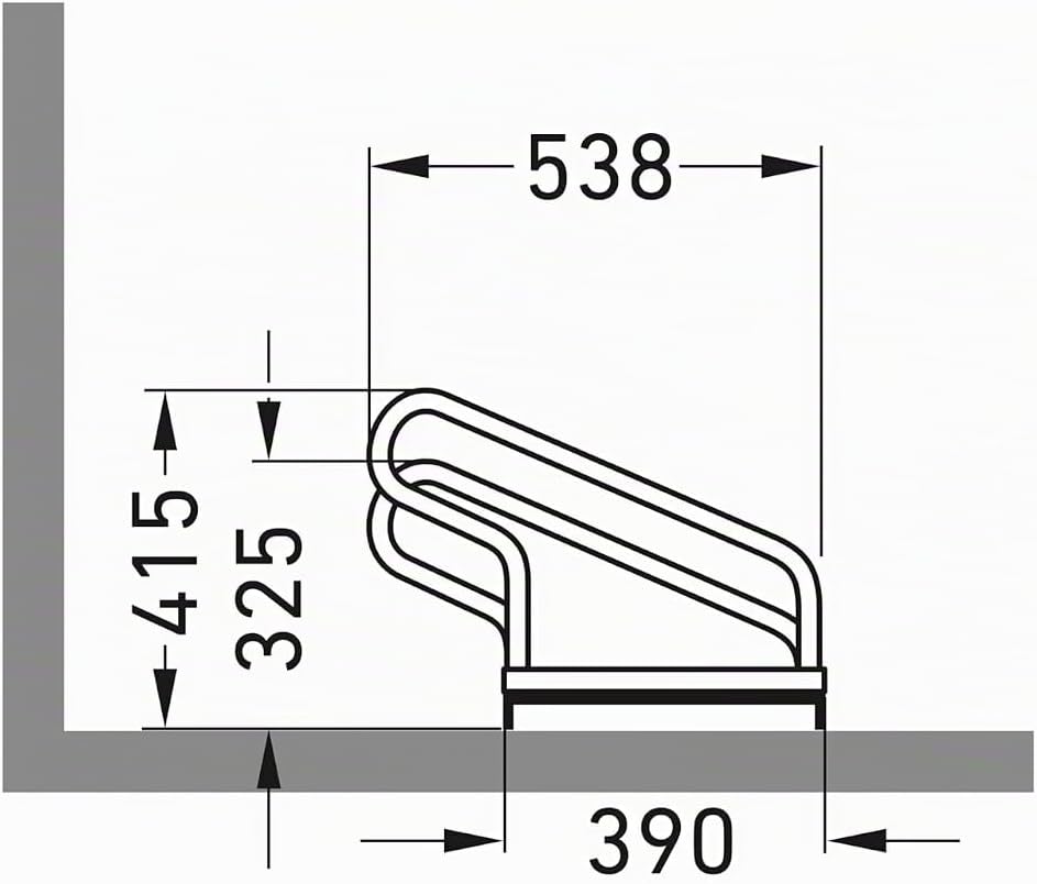 Bügelparker 2053 unser Klassiker | Fahrradständer einseitig | für 3 Fahrräder | Abwechselnde Hoch-/T