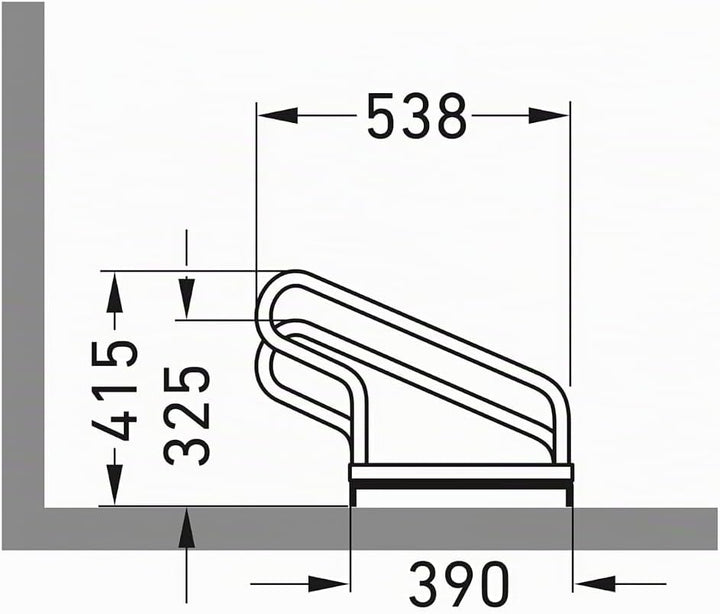 Bügelparker 2053 unser Klassiker | Fahrradständer einseitig | für 3 Fahrräder | Abwechselnde Hoch-/T
