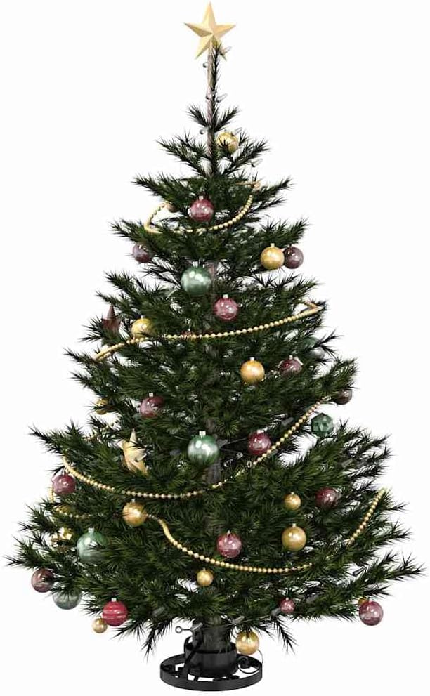Weihnachtsbaumständer Schwarz 40 x 40 x 21 cm aus Stahl für Tannenbaumhalter, stabile Basis bis 250