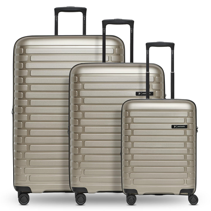 Pactastic Hartschalen Koffer-Set 3-teilig | hochwertiges Polypropylen Material | mit Dehnfalte erwei