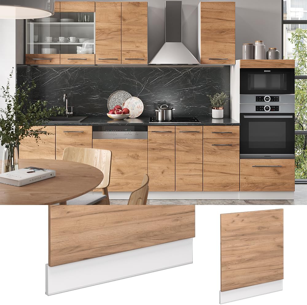 Vicco Frontblende Fame-Line, Goldkraft Eiche/Weiss, 60 cm ohne Arbeitsplatte Goldkraft Eiche Geschir